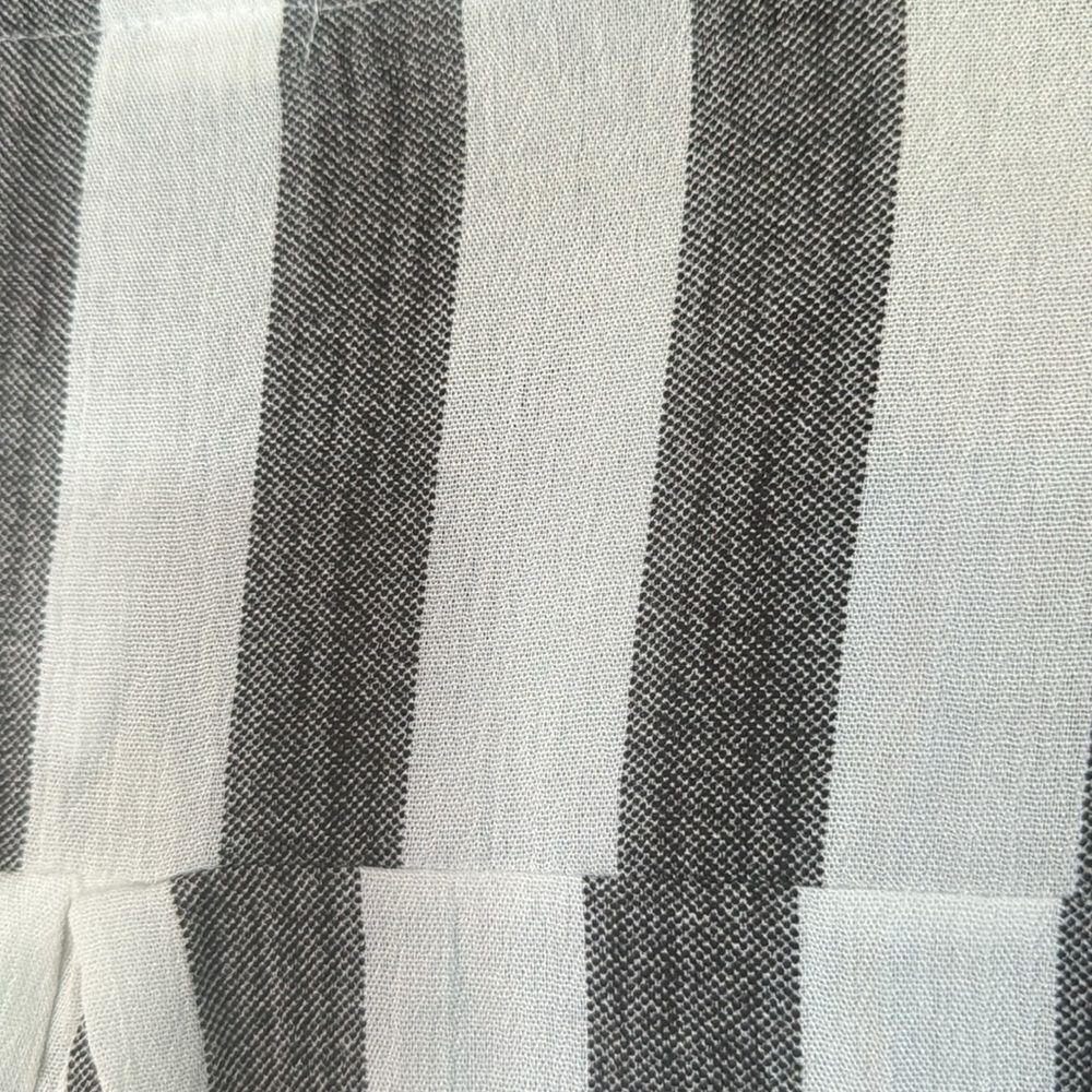 ANDTHEWHY black/white stripe open lace accent bishop sleeve flowy boho top. NWT. - Picture 13 of 13
